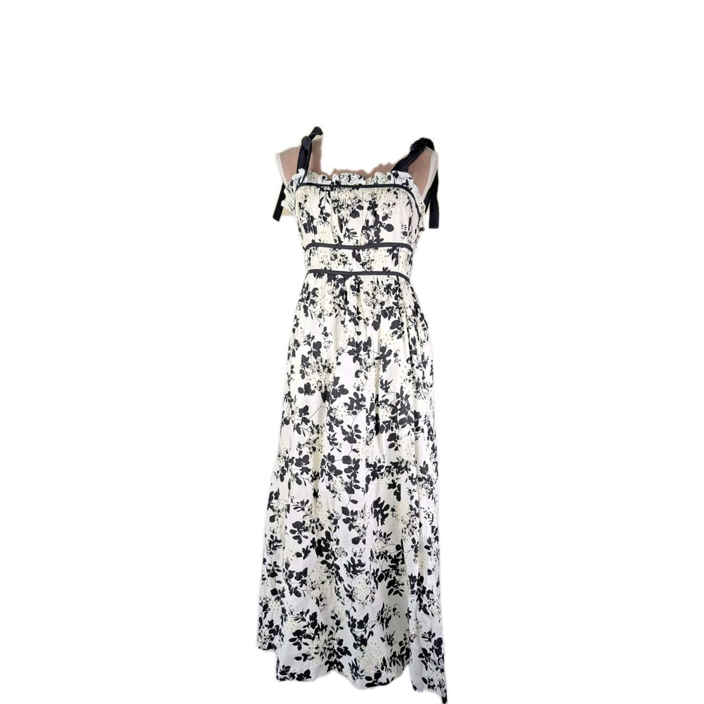 En Saison Vivi Eyelet Floral Print Midi Dress Size S NWT Cottagecore Ascot Fairy - Picture 2 of 12